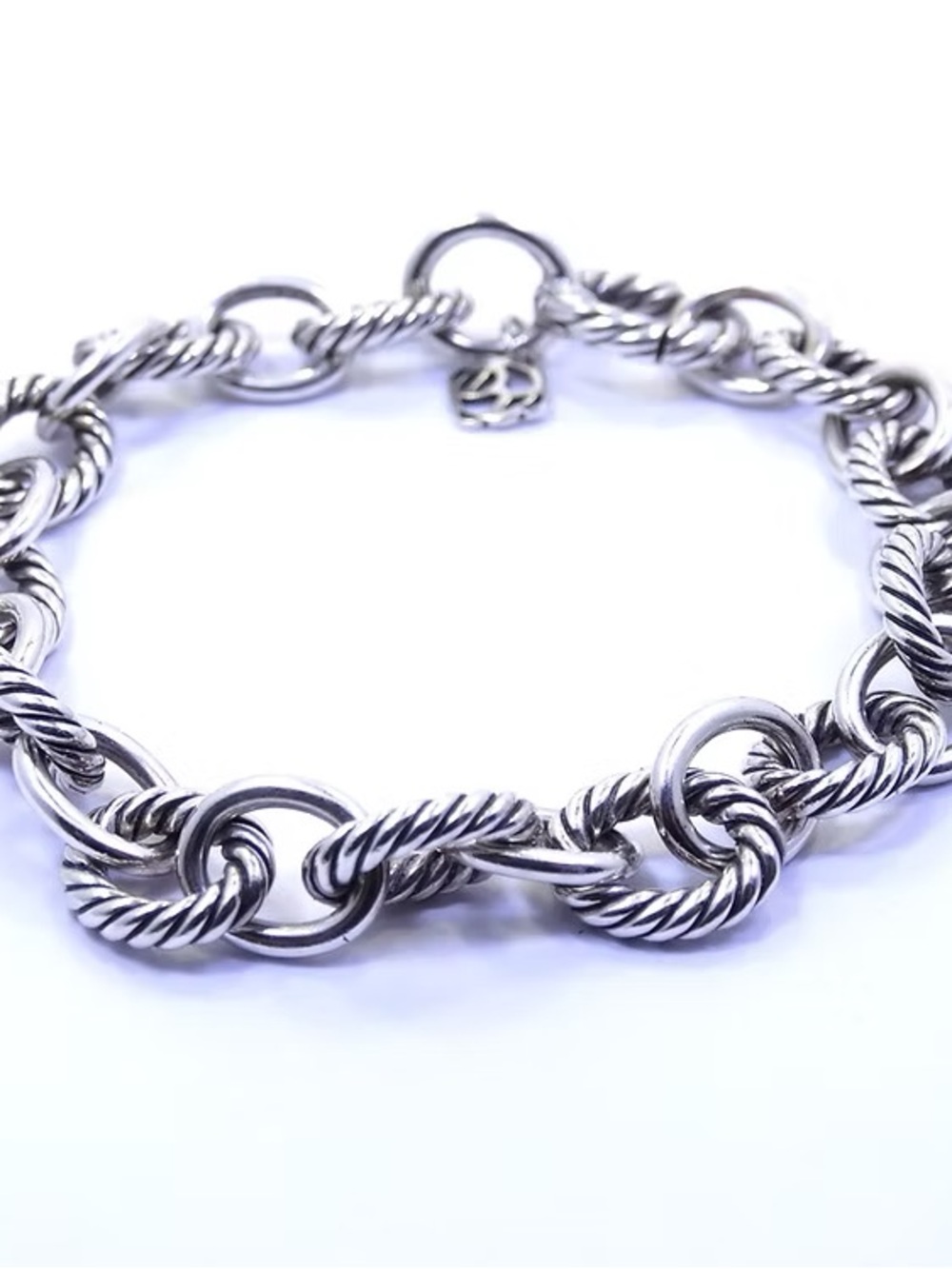 David Yurman vintage sterling silver Cable Oval Link bracelet